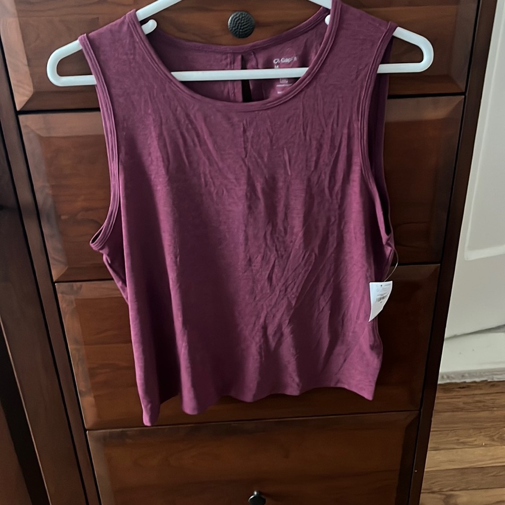 Gapfit Tank Top wicking maroon open back Size M | NWT